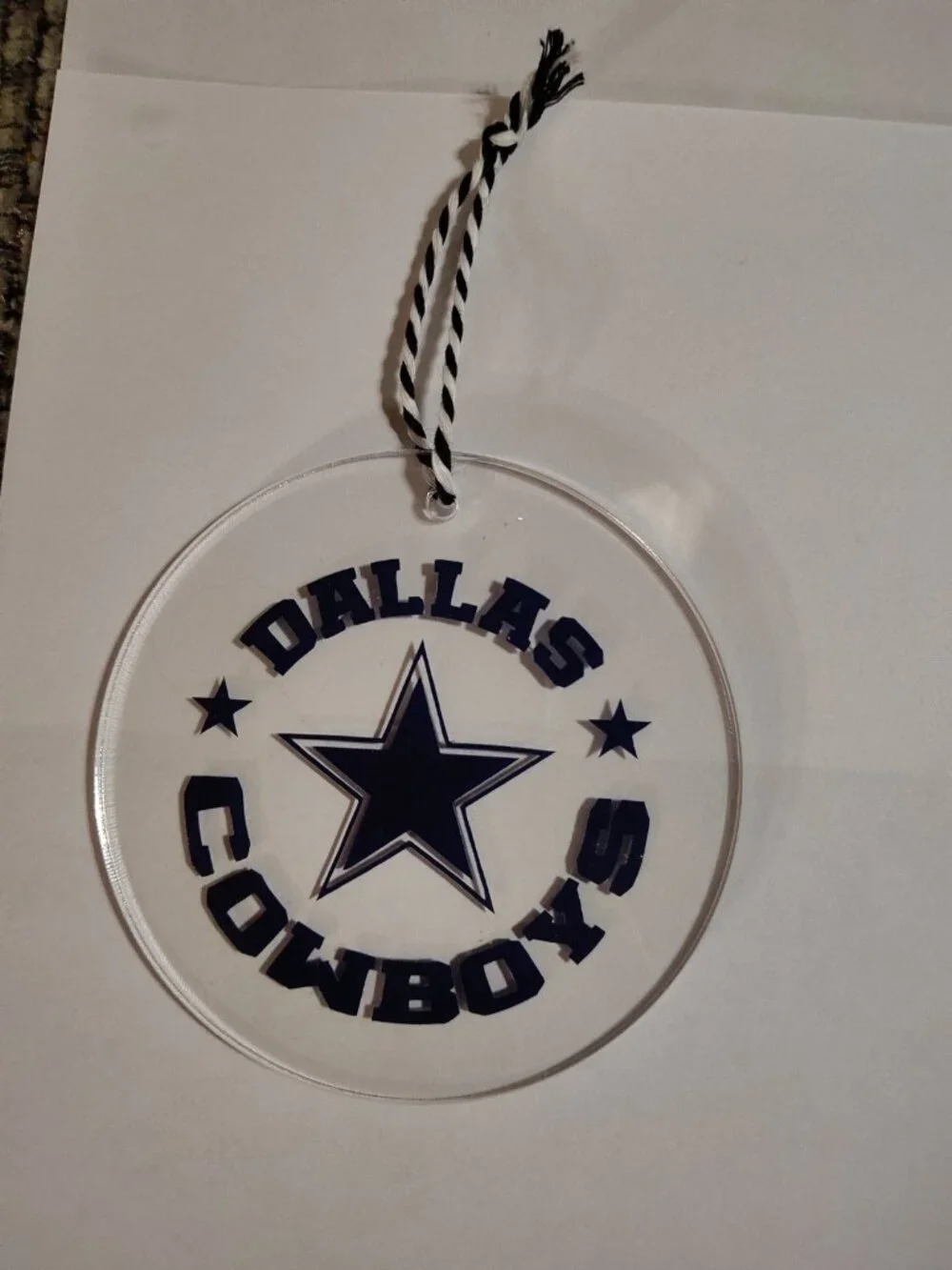 Handmade Vinyl Acrylic Cowboys6 Christmas Ornament 4.5